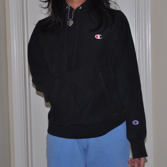 Black Champion Reverse Weave Sweatshirt - Picture 1 of 4